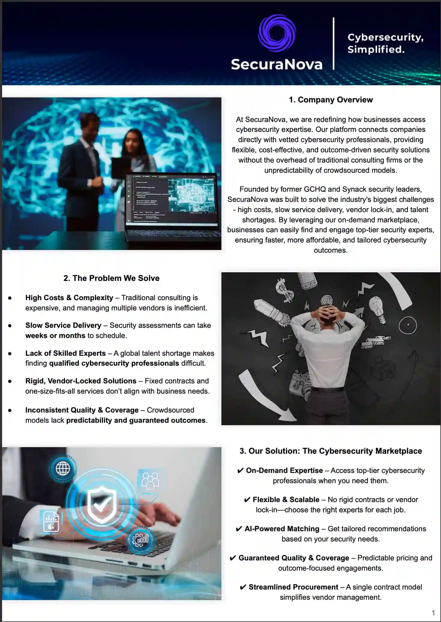 SecuraNova Company overview from a rough draft - Before